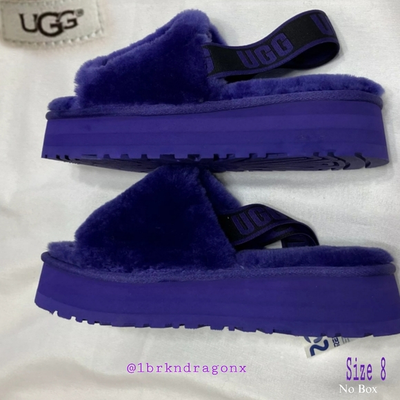 NWT VIOLET PURPLE UGG SLINGBACK SLIDES SHERPSKIN DARK PURPLE SLIP ONS - Picture 2 of 15